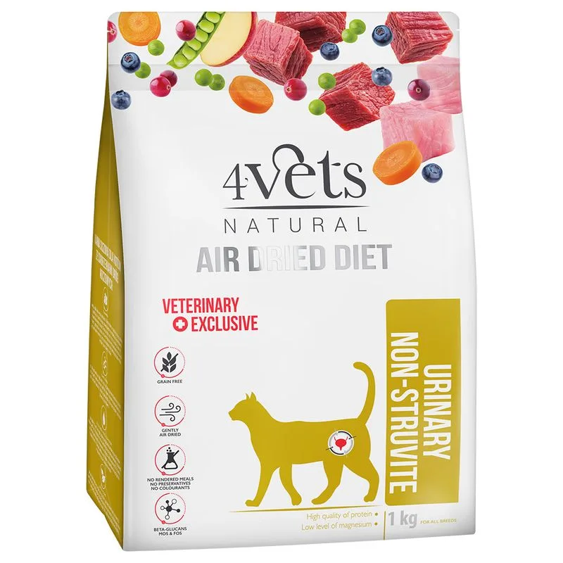4Vets Natural Feline Urinary Crocchette per gatto (Set %: 2 x 1 kg)