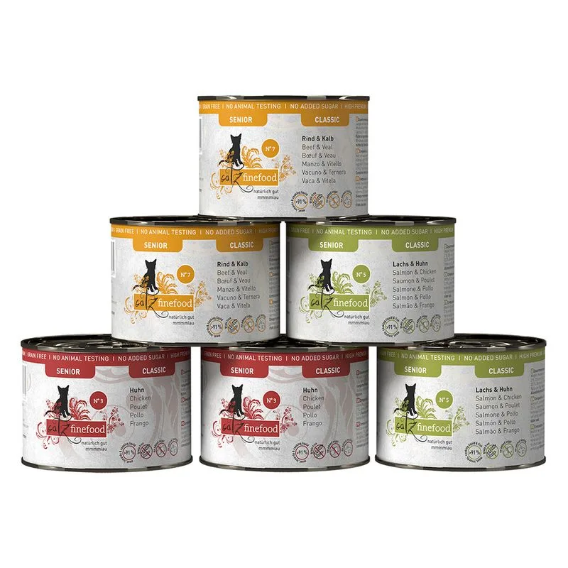 catz finefood Senior Pacco misto 6 x 200 g umido per gatto