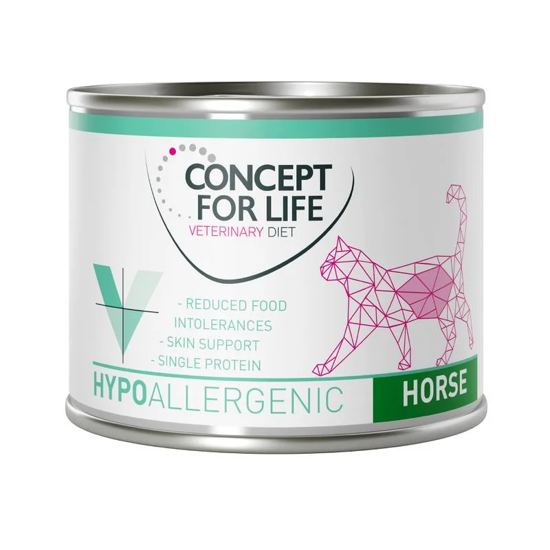 Concept for Life Veterinary Diet Hypoallergenic Cavallo umido per gatto (Set %: 24 x 200 g)