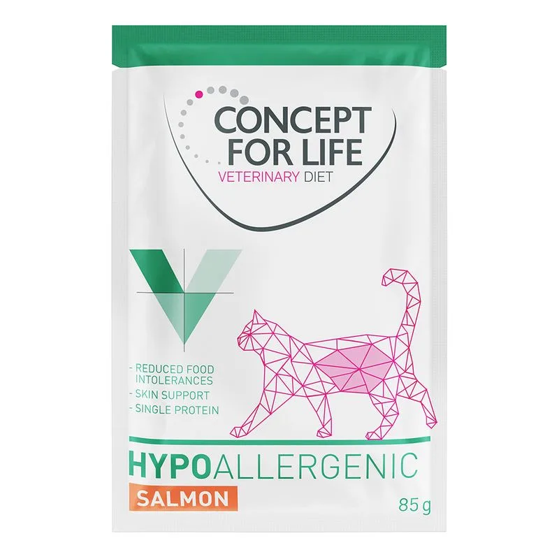 Concept for Life Veterinary Diet Hypoallergenic Salmone Buste umido per gatto (Set %: 48 x 85 g)