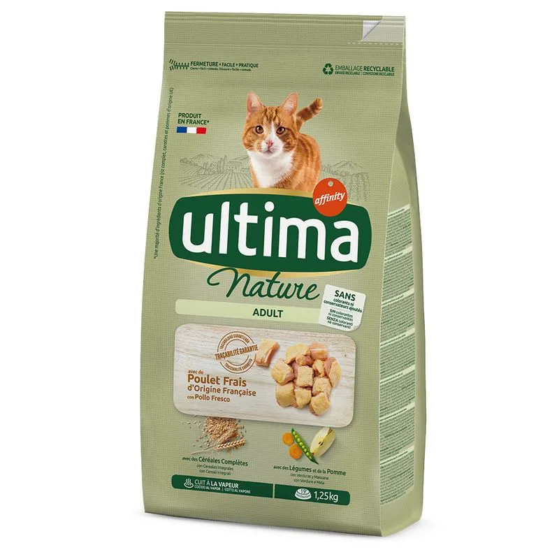 Ultima Cat Nature Pollo Crocchette per gatto (Set %: 2 x 1,25 kg)