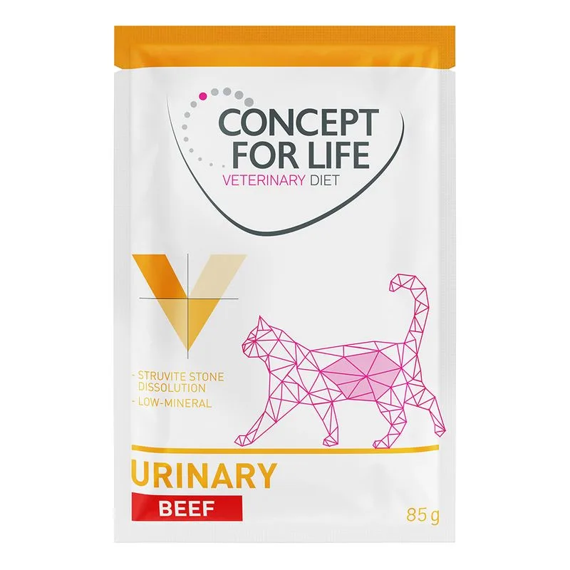 Concept for Life Veterinary Diet Urinary Manzo Buste umido per gatto (Set %: 24 x 85 g)