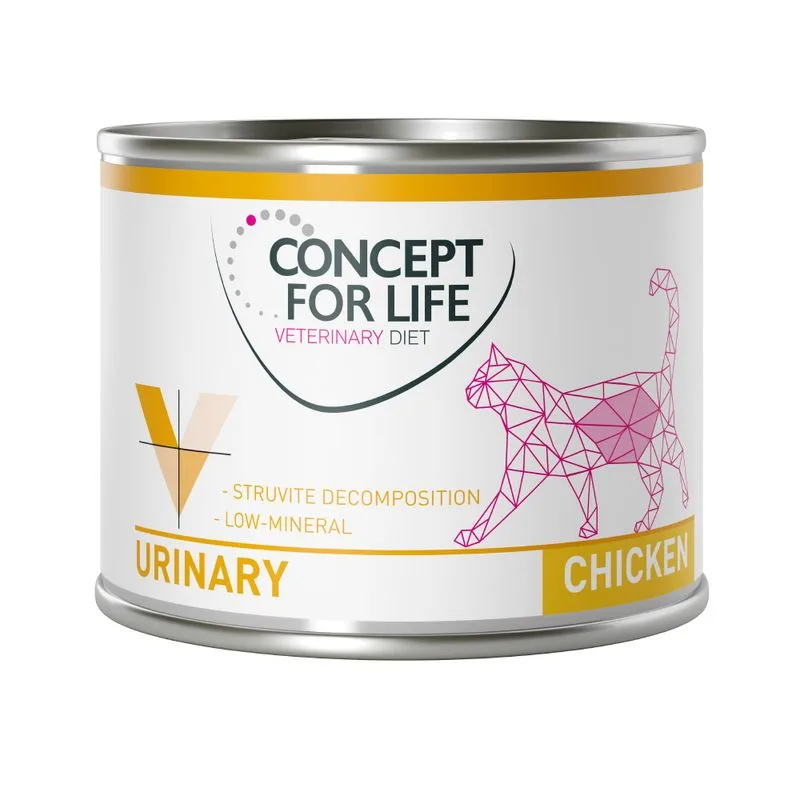 Set risparmio! Concept for Life Veterinary Diet 24 x 200 g/185 g (Pollo urinary 24 x 200 g)