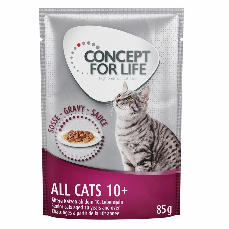 Concept for Life All Cats 10+ (umido a completamento: 12 x 85 g Concept for Life All Cats 10+ in Salsa)