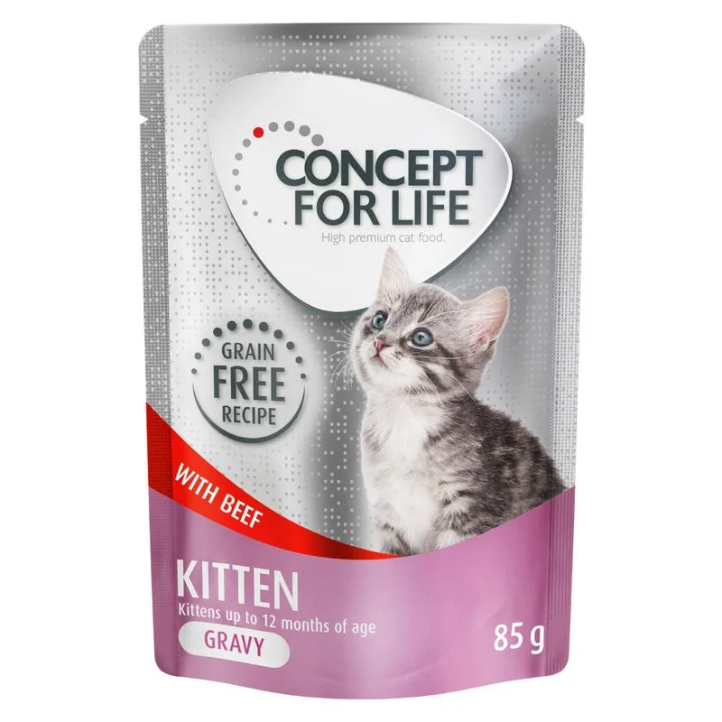 Concept for Life Kitten Senza cereali Manzo - in salsa (Set %: 48 x 85 g)