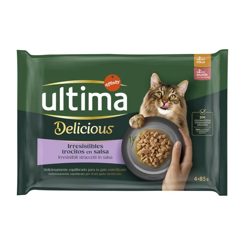 Ultima Delicious Adult Sterilized 48 x 85 g (Pollo e Salmone)