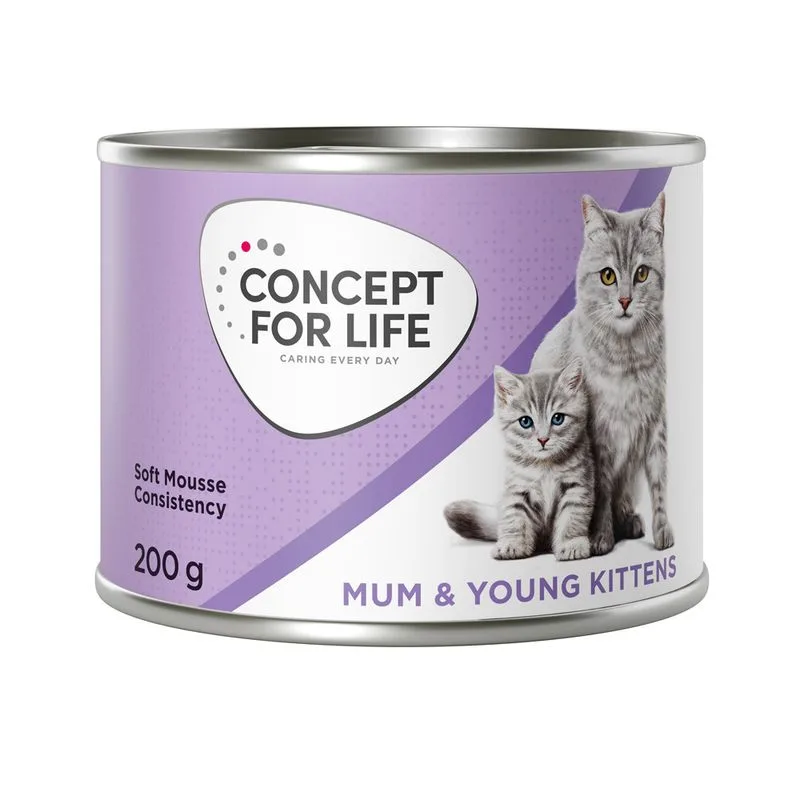 Concept for Life Mum & Young Kittens Mousse (Set %: 24 x 200 g - NUOVO!)