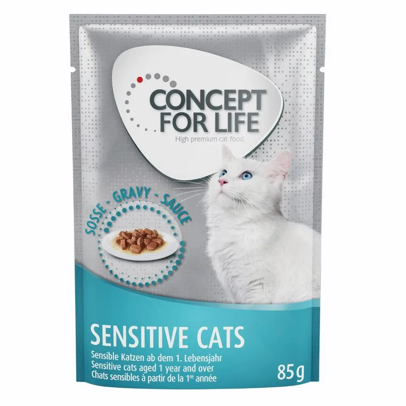 Concept for Life Sensitive Cats (umido a completamento: 12 x 85 g Concept for Life Sensitive Cats in Salsa)