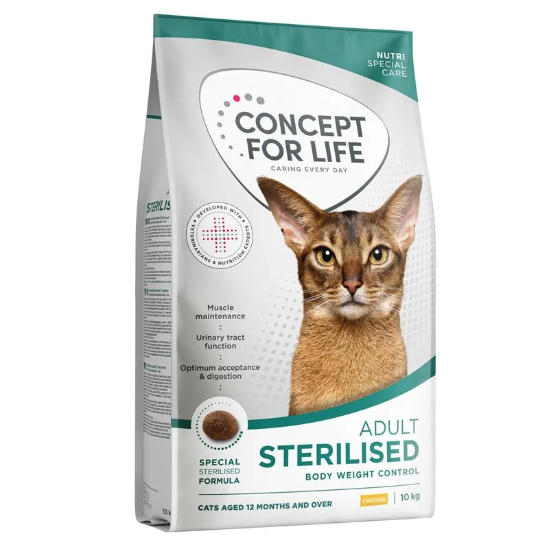 Concept for Life Sterilised Cats Pollo (Set %: 2 x 10 kg - NUOVO!)