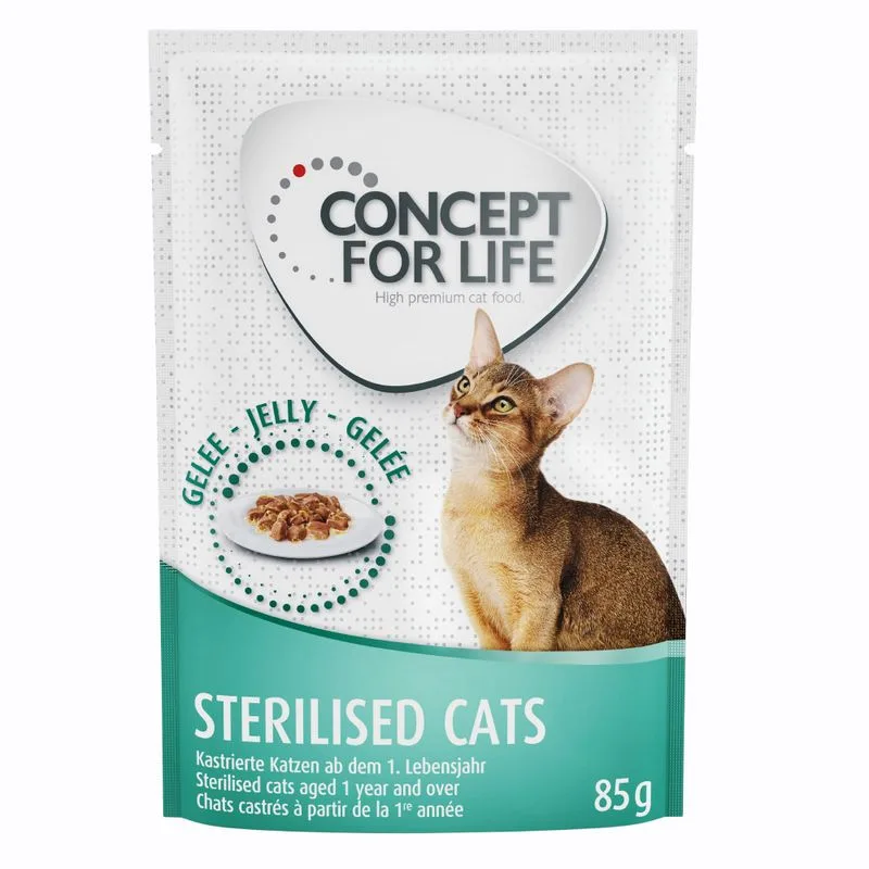Concept for Life Sterilised Cats Pollo (umido a completamento: 12 x 85 g Concept for Life Sterilised Cats in Gelatina)