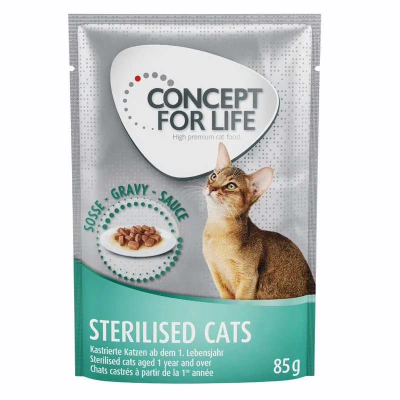 Concept for Life Sterilised Cats Pollo (umido a completamento: 12 x 85 g Concept for Life Sterilised Cats in Salsa)