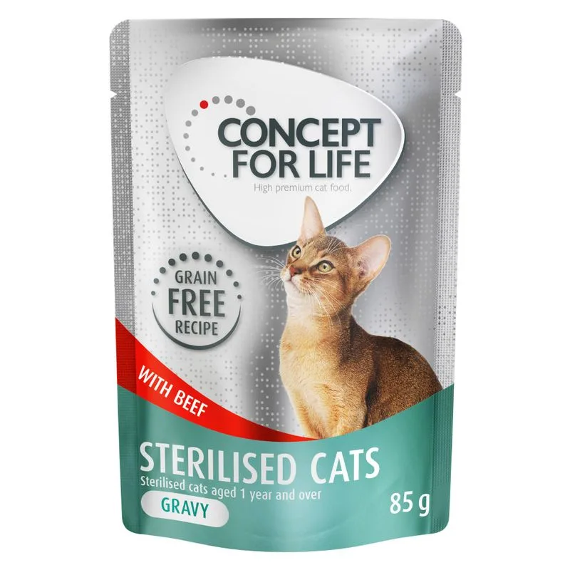 Concept for Life Sterilised Cats Senza cereali Manzo - in salsa (Set %: 48 x 85 g)
