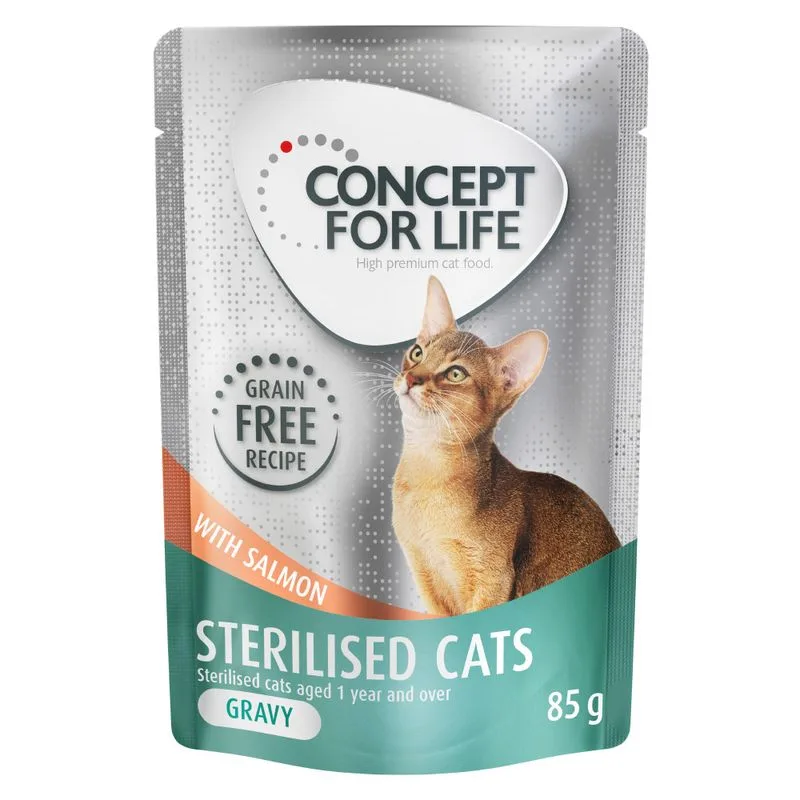 Concept for Life Sterilised Cats Senza cereali Salmone - in salsa (Set %: 48 x 85 g)
