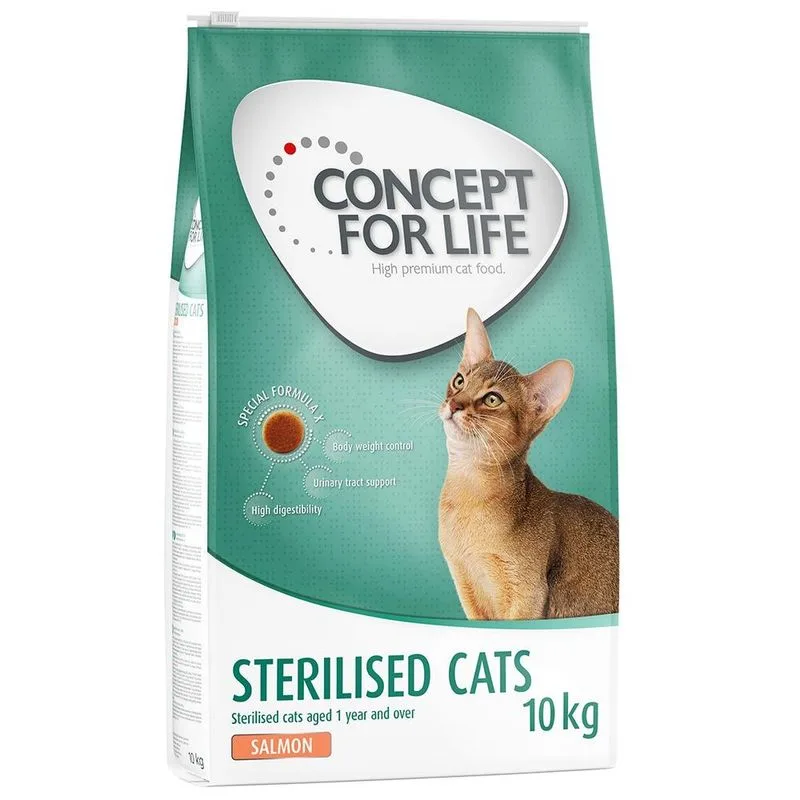 Multipack risparmio! 2 x Concept for Life Crocchette per gatti (2 x 10 kg Sterilised Cats Salmone)