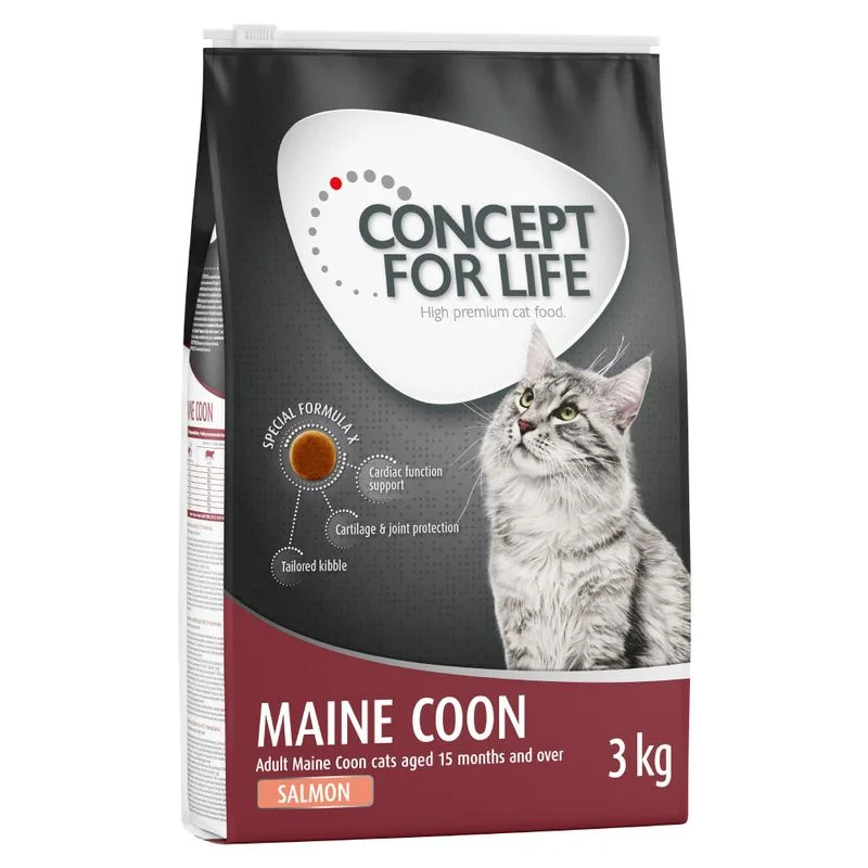 Multipack risparmio! 2 x Concept for Life Crocchette per gatti (2 x 3 kg Maine Coon Adult Salmone)