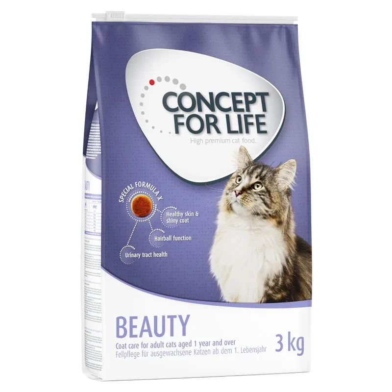 Multipack risparmio! 2 x Concept for Life per gatti - ricetta migliorata! (2 x 3 kg Beauty Adult)