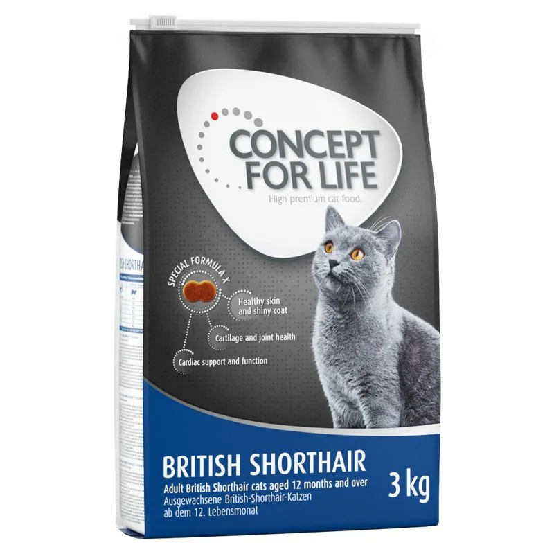 Multipack risparmio! 2 x Concept for Life per gatti - ricetta migliorata! (2 x 3 kg British Shorthair Adult)