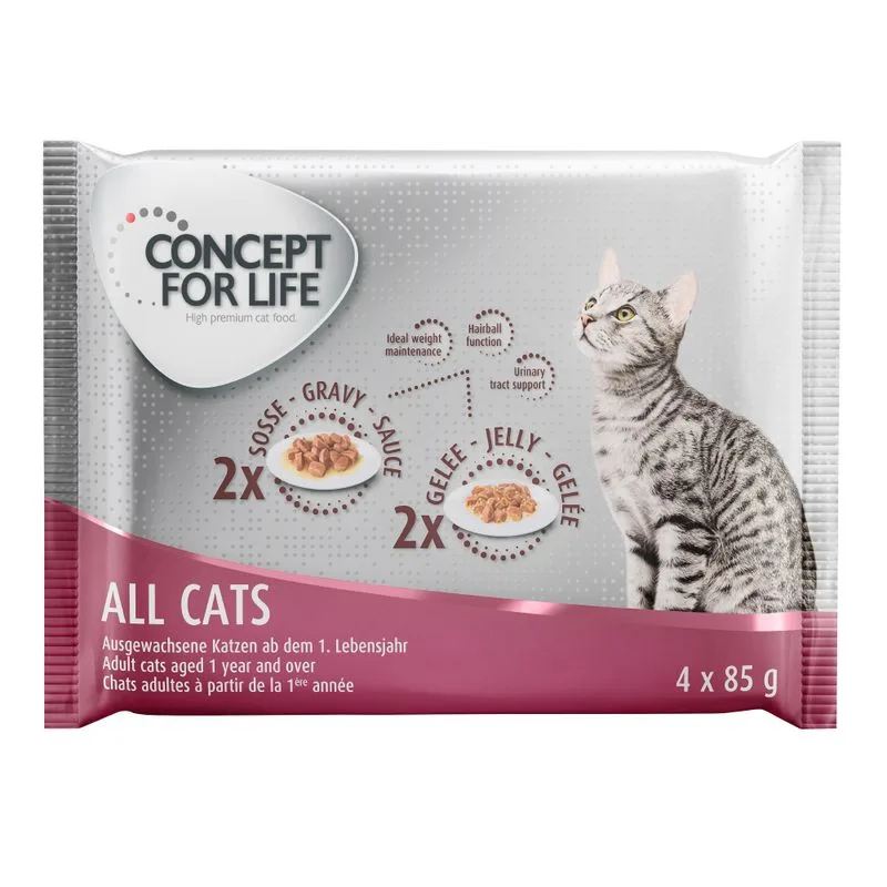 Set prova misto! Concept for Life 4 x 85 g (All Cats)