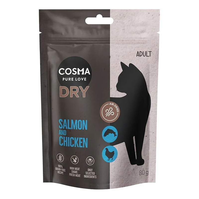 Confezione prova: 80 g Cosma Air-Dried Salmone & Pollo Crocchette per gatto