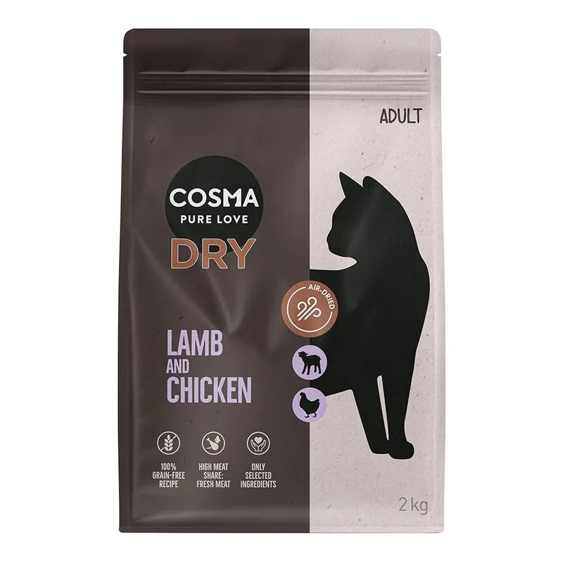 Cosma Air-Dried Agnello & Pollo Crocchette per gatto (Set %: 2 x 2 kg)