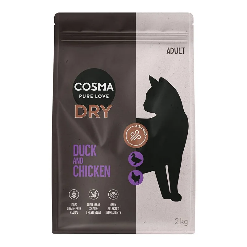 Cosma Air-Dried Anatra & Pollo Crocchette per gatto (Set %: 2 x 2 kg)