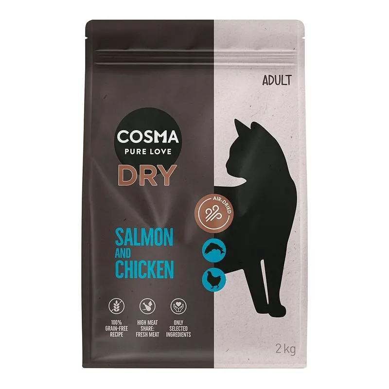 Cosma Air-Dried Salmone & Pollo Crocchette per gatto (Set %:  2 x 2 kg)