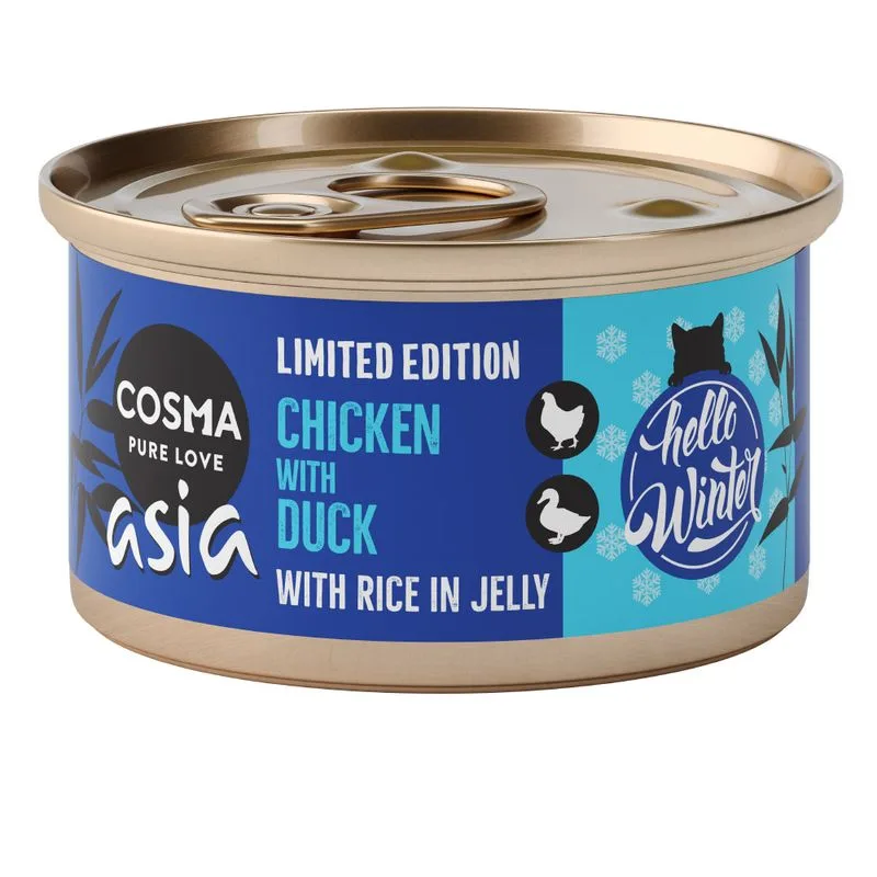 Cosma Asia Winter-Edition Pollo con Anatra umido gatto (Set %: 24 x 85 g)