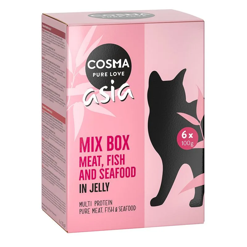 Cosma Asia in busta 12 x 100 g Alimento umido per gatti (Mix: 3 gusti al Pollo + 3 gusti al Tonno)