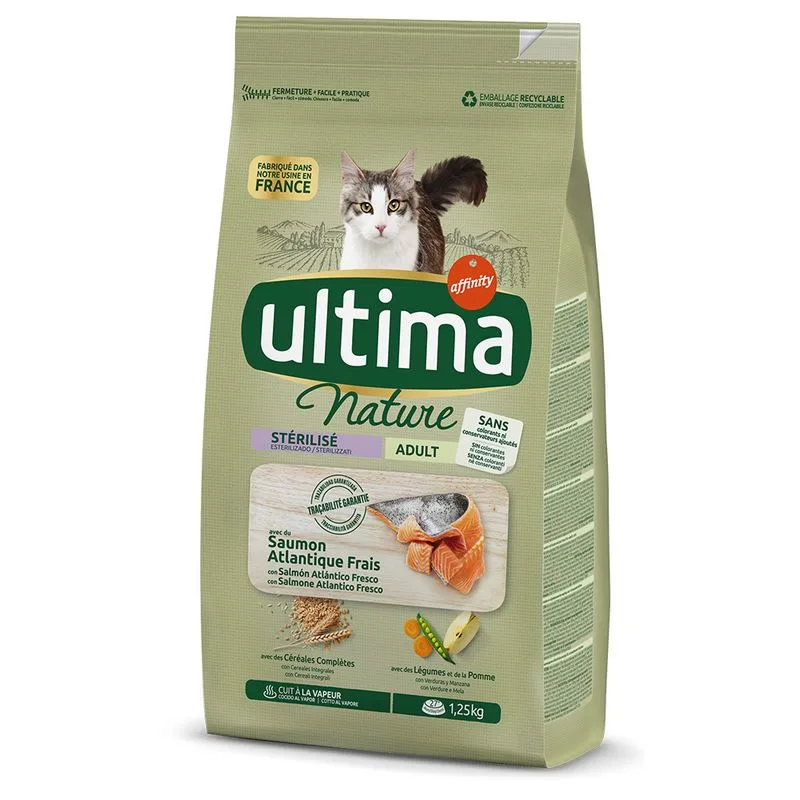 Ultima Nature Sterilized Salmone Crocchette per gatti (Set %: 4 x 1,25 kg)