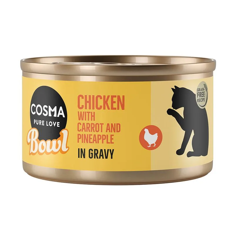 Cosma Bowl 12 x 80 g Alimento umido per gatto (Petto di Pollo)