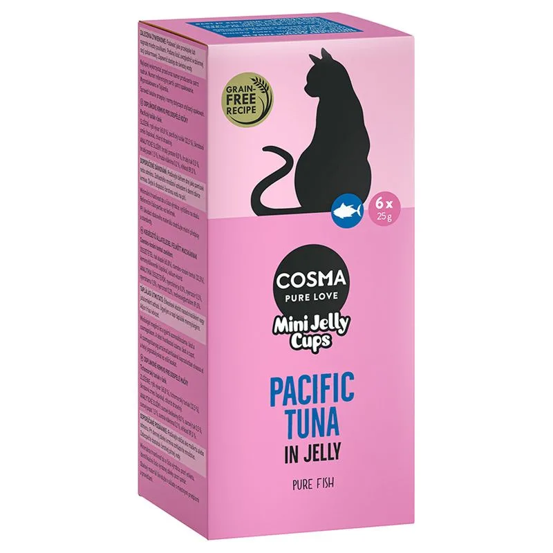 Cosma Mini Jelly Cups 24 x 25 g Snack per gatto (Tonno del Pacifico)