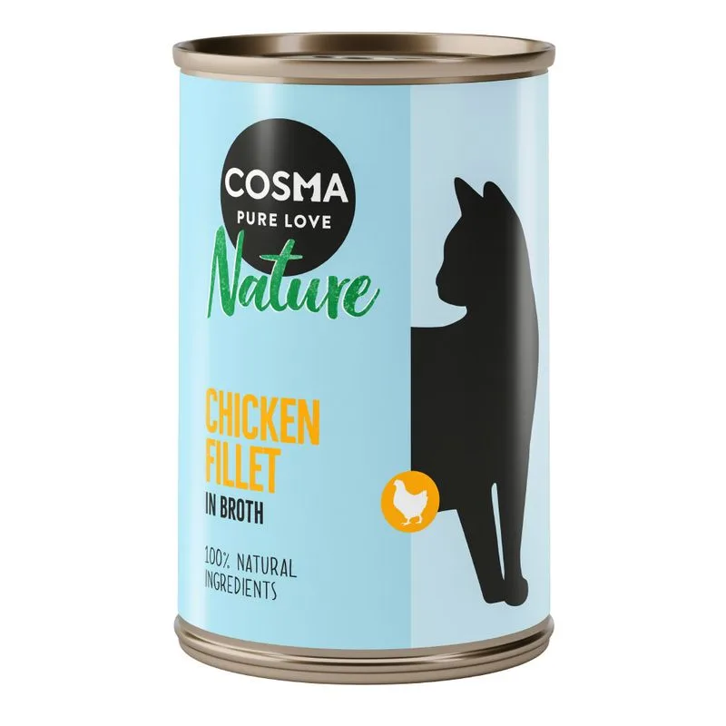 Cosma Nature 24 x 140 g Alimento umido per gatti (Filetto di Pollo)