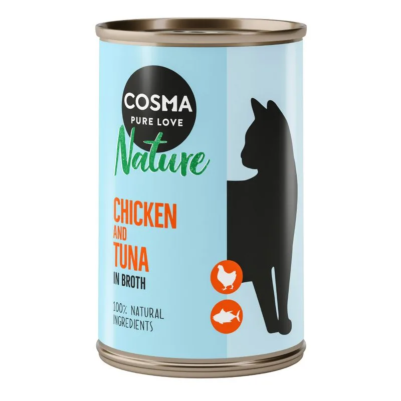 Cosma Nature 24 x 140 g Alimento umido per gatti (Petto di Pollo & Tonno)