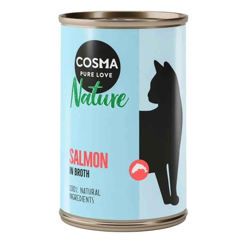 Cosma Nature 24 x 140 g Alimento umido per gatti (Salmone)