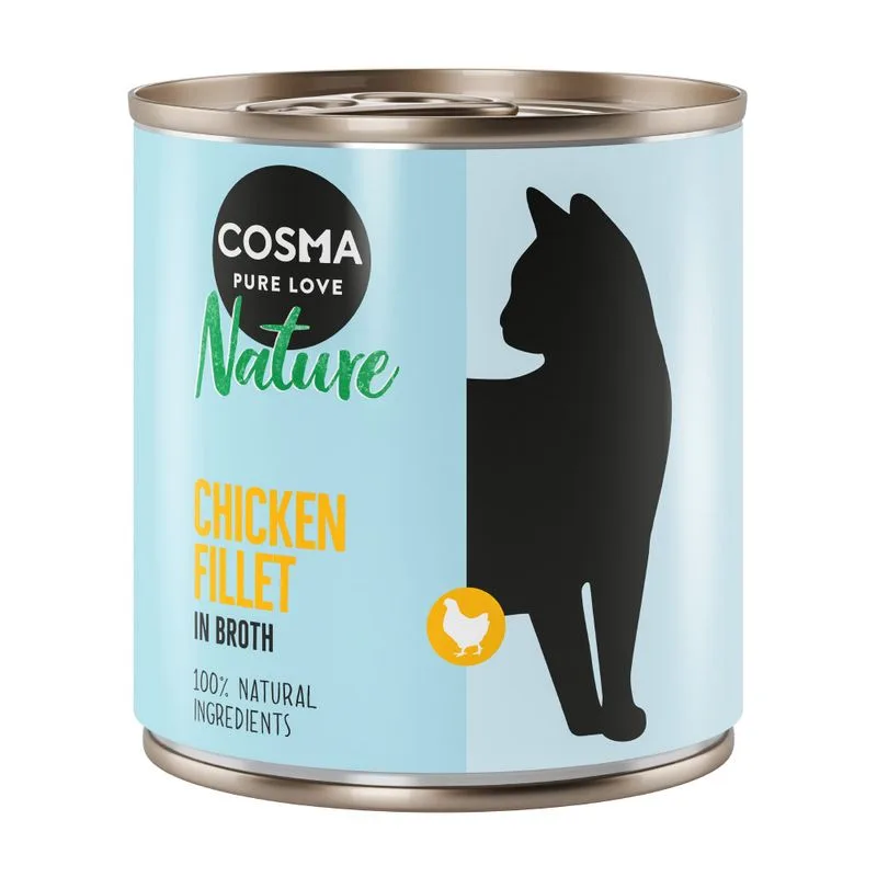 Cosma Nature 24 x 280 g Alimento umido per gatti (Filetto di Pollo)