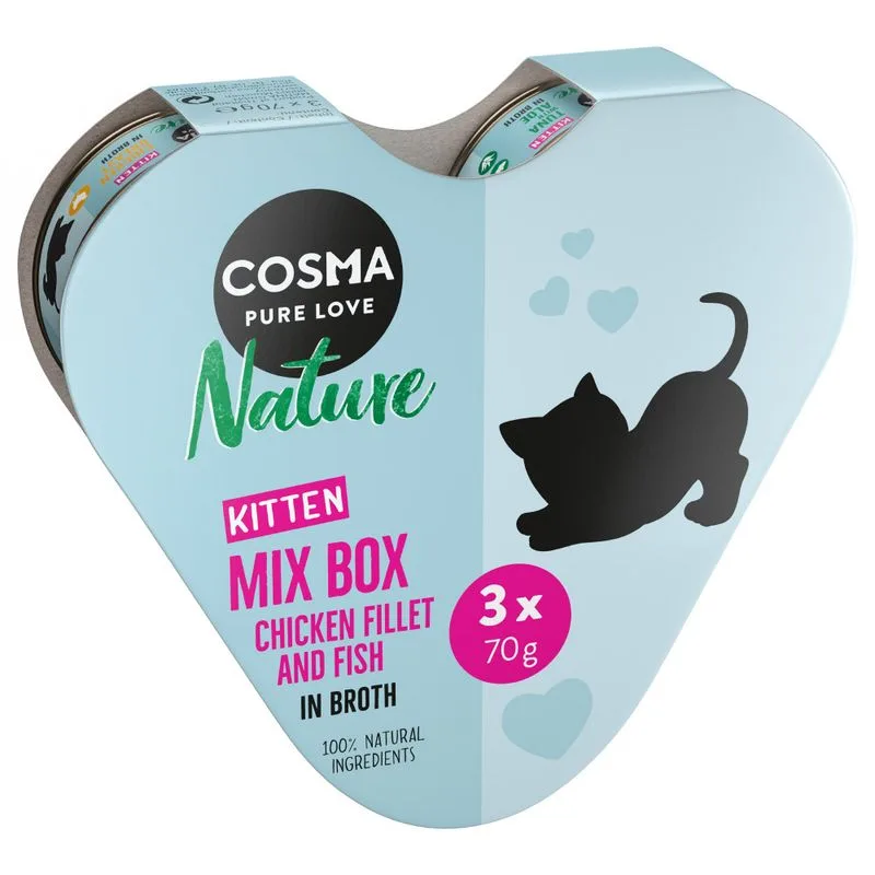 Cosma Nature Kitten Heart Box 3 x 70 g