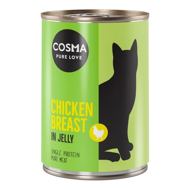 Cosma Original in gelatina 24 x 400 g Alimento umido per gatti (Petto di pollo)