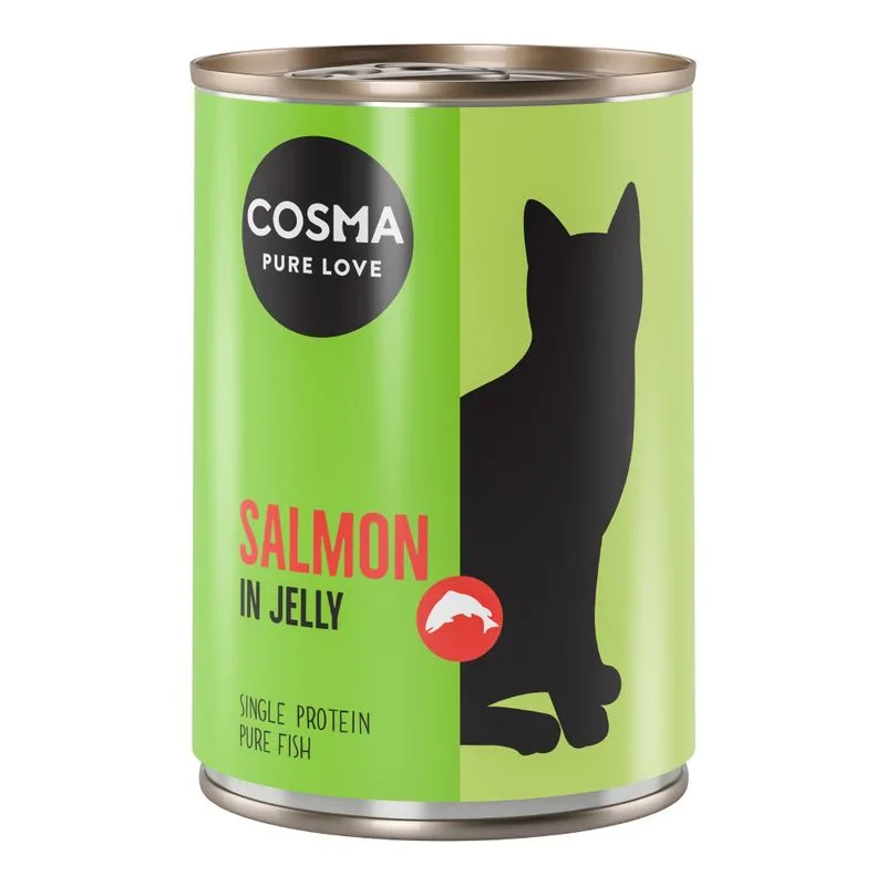 Cosma Original in gelatina 24 x 400 g Alimento umido per gatti (Salmone)