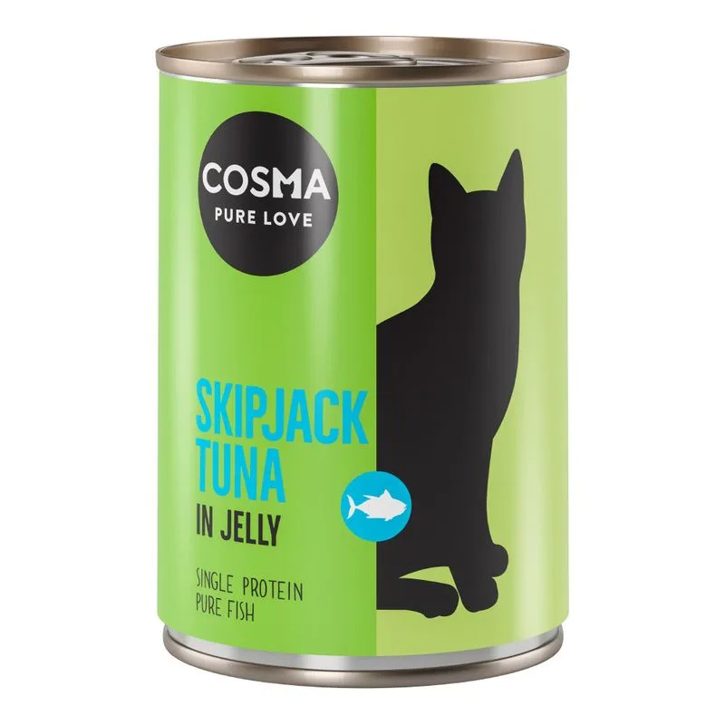 Cosma Original in gelatina 24 x 400 g Alimento umido per gatti (Tonno Skipjack)