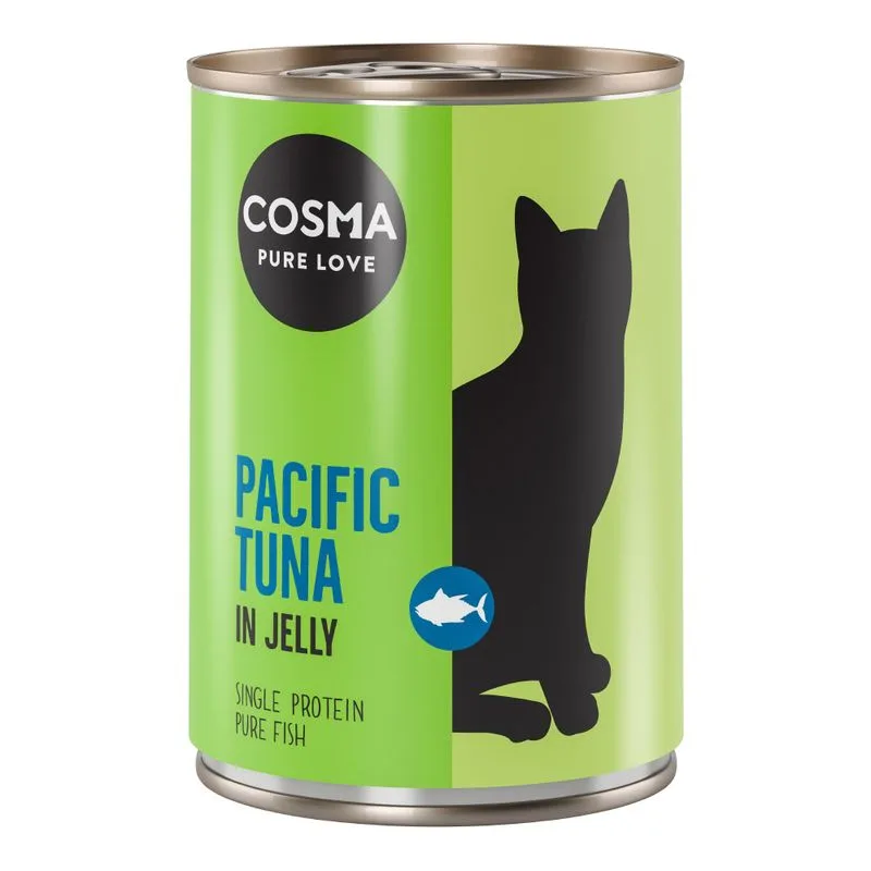 Cosma Original in gelatina 24 x 400 g Alimento umido per gatti (Tonno del Pacifico)