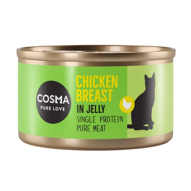 Cosma Original in gelatina 48 x 85 g Alimento umido per gatti (Petto di pollo)