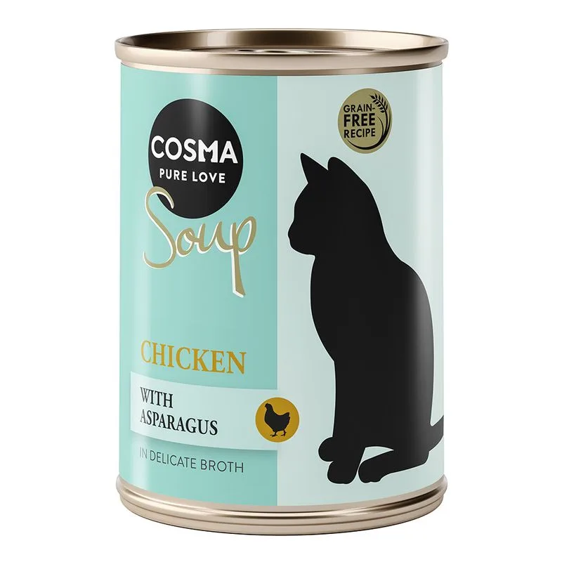 Cosma Soup 24 x 100 g umido gatto (Petto di Pollo con Asparagi)