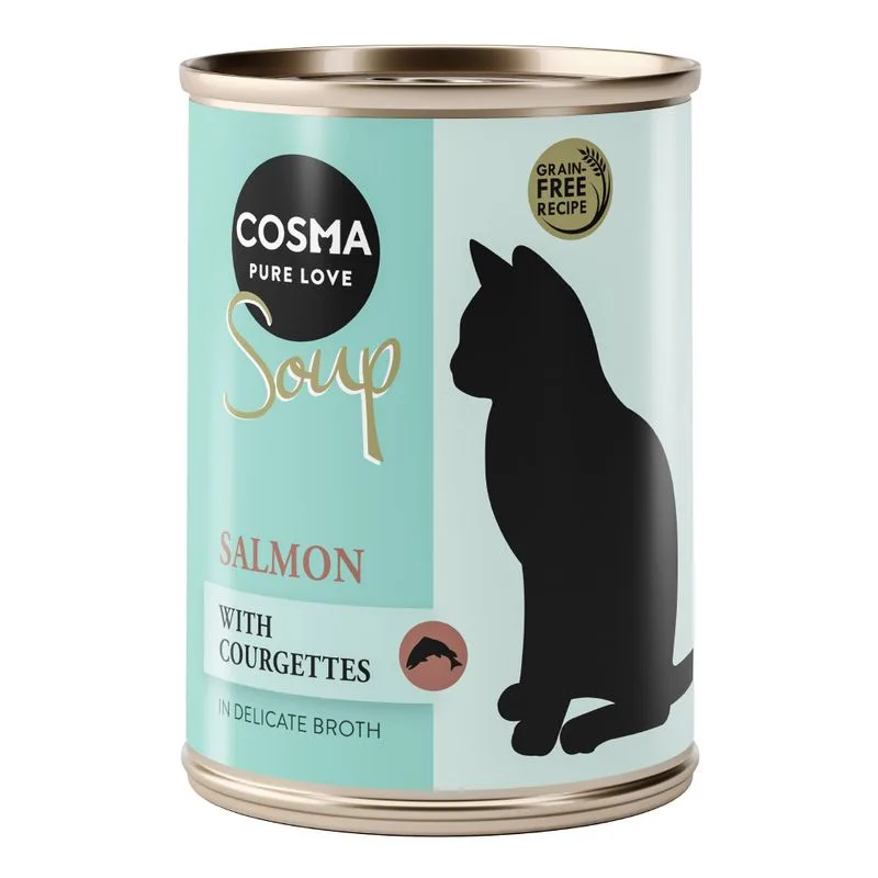 Cosma Soup 24 x 100 g umido gatto (Salmone con Zucchine)