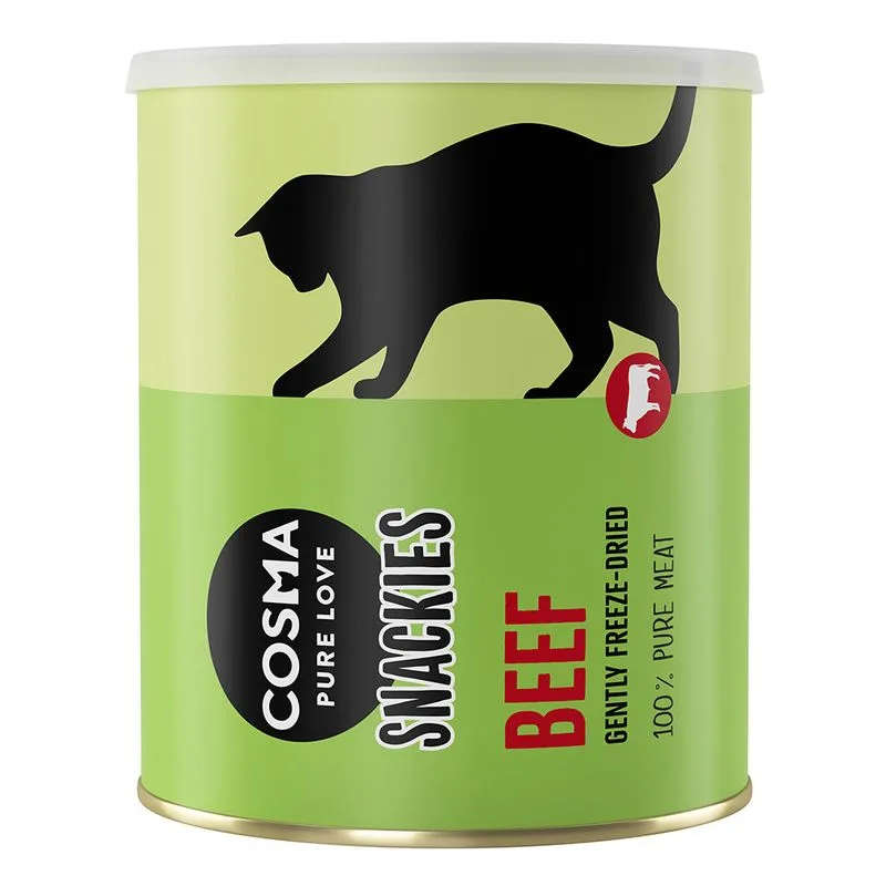 Multipack risparmio! 3 x Cosma Snackies Maxi Tube (3 x Manzo 130 g (390 g) - NUOVO)