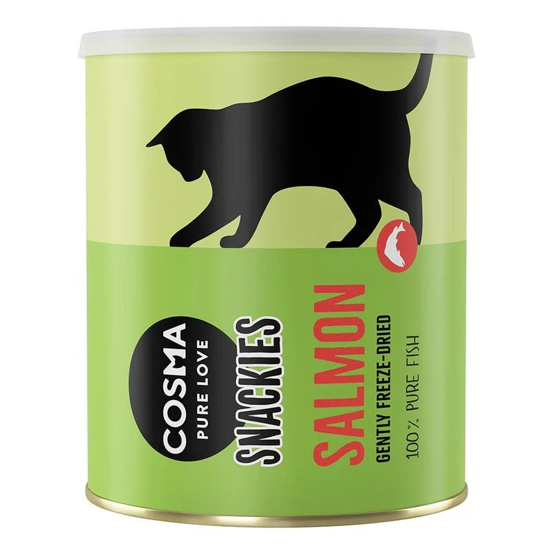 Multipack risparmio! 3 x Cosma Snackies Maxi Tube (3 x Salmone 120 g (360 g) - NUOVO)