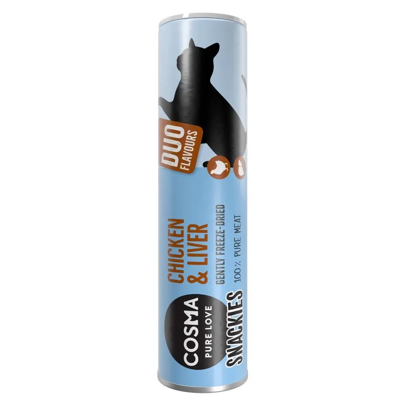 Multipack risparmio! 5 x Cosma snackies DUO (5 x Petto & Fegato di Pollo (140 g))