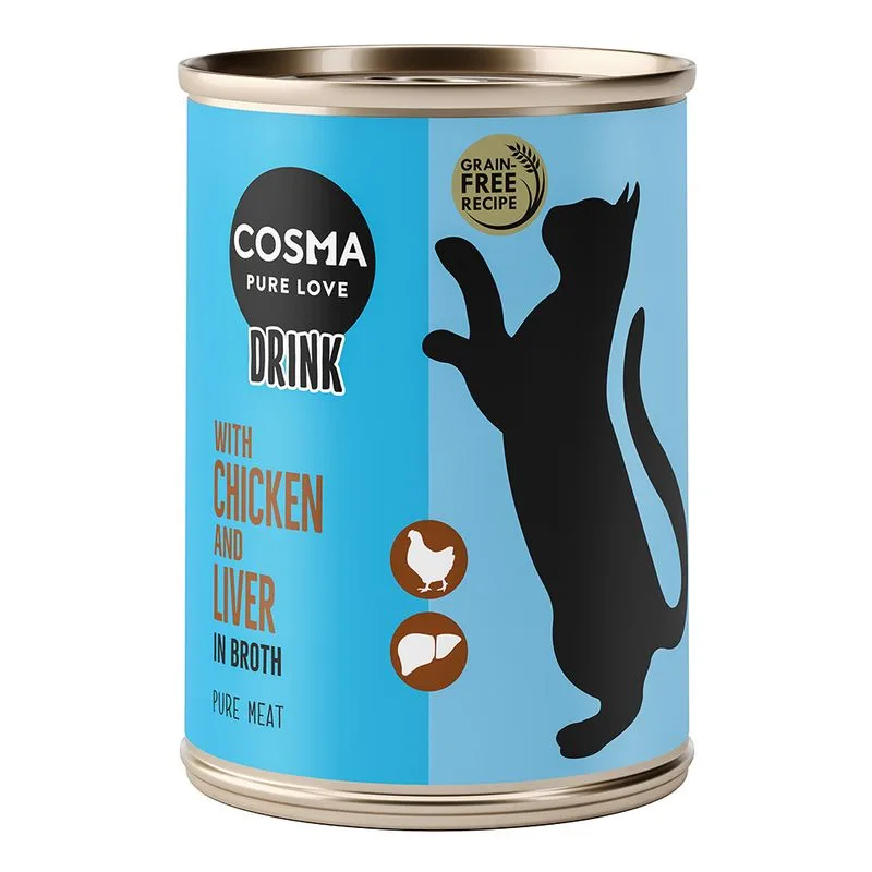 Multipack risparmio! Cosma Drink 24 x 100 g Bevanda snack per gatto (Pollo e Fegato di Pollo)