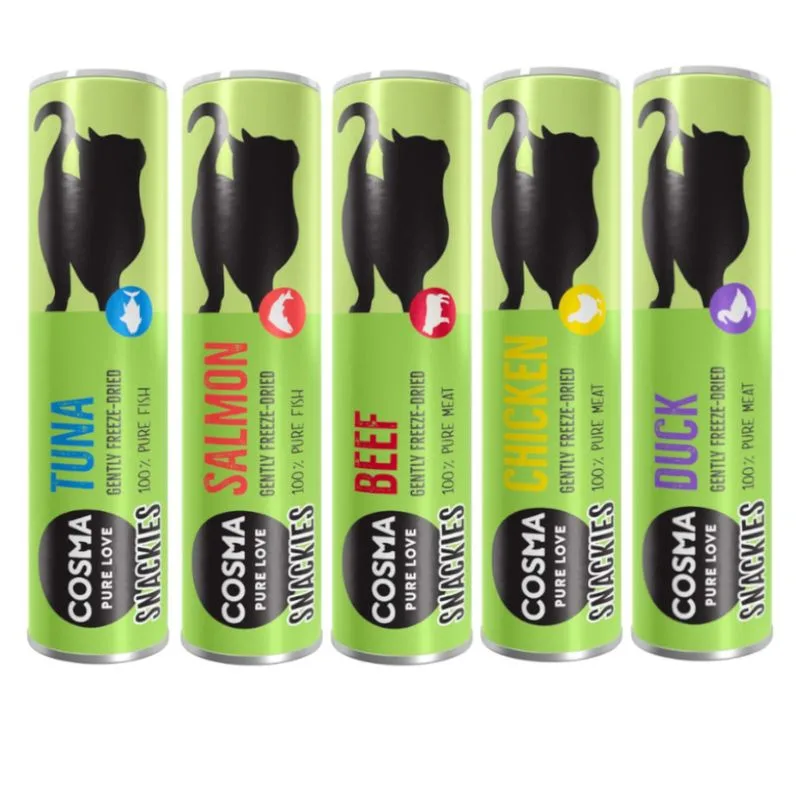 Set prova! Cosma Snackies (76 g, 5 gusti assortiti (Pollo, Tonno, Anatra, Salmone e Manzo))
