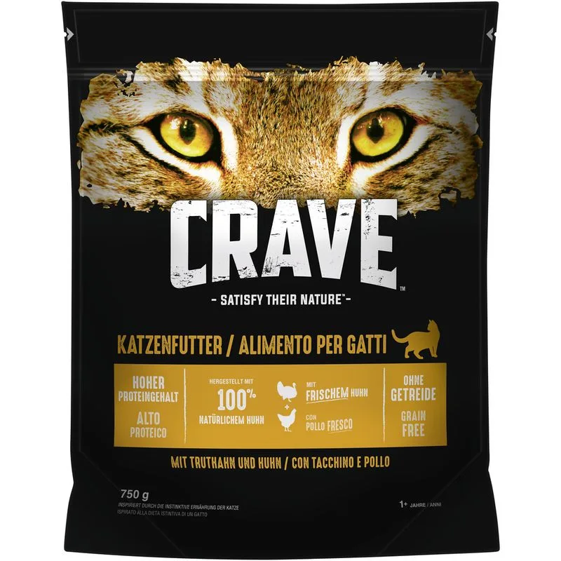 Crave con Tacchino e Pollo Crocchette per gatto (Set %: 6 x 750 g)
