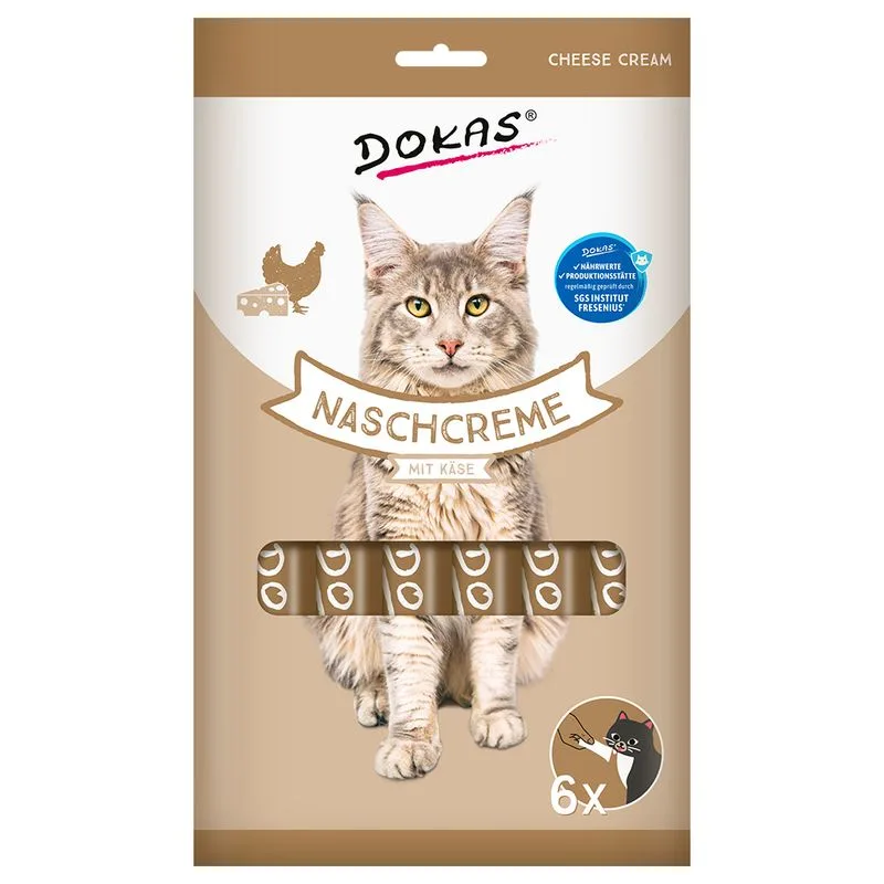 Dokas Crema con formaggio Snack per gatti (Set %: 8 x 90 g)